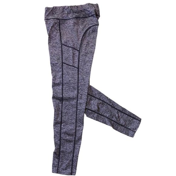 🎈Gray Black Marled Leggings Tech Pockets - Picture 2 of 4